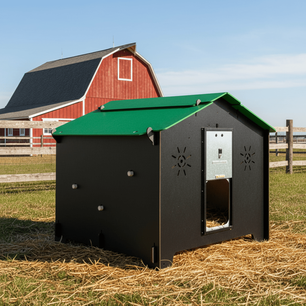 Easicoop Chalet 2XL - HPL Chicken Coop up to 10-15 large Birds (black)