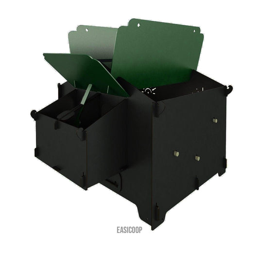 Easicoop Chalet 2XL - HPL Chicken Coop up to 10-15 large Birds (black)
