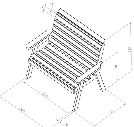 Freya 2 Seater Bench