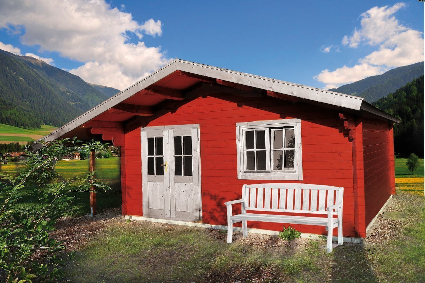 Zuluna Apex Roof Log Cabin - 45mm 4.8x3.9m