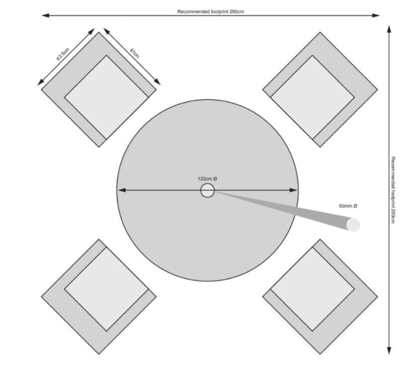 Lyon - 4 Seat Set with 122cm Round Table (Bronze)