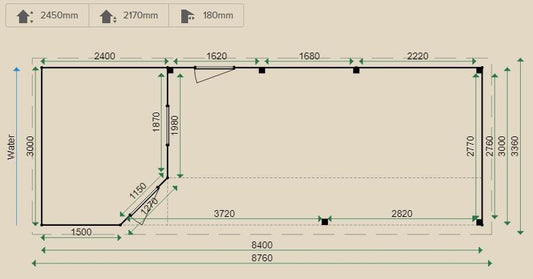 Lugarde Prima Lisa Summerhouse 3m x 8.4m - including Internal Floor