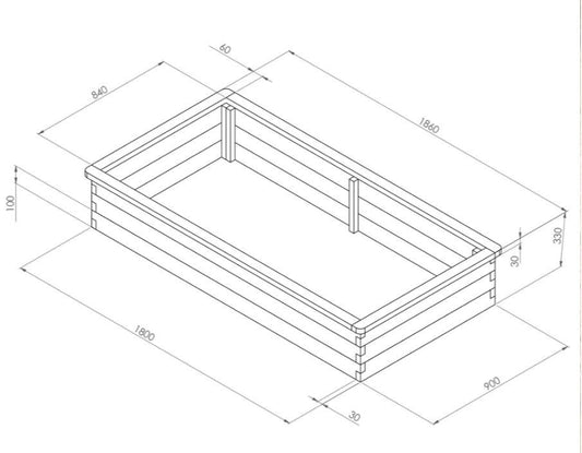 Sleeper Raised Bed - Low