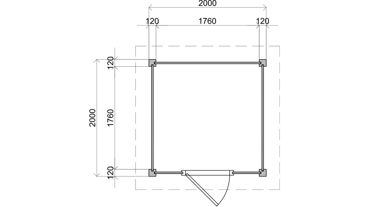 Lugarde Select - London Modern log Cabin 200x200cm