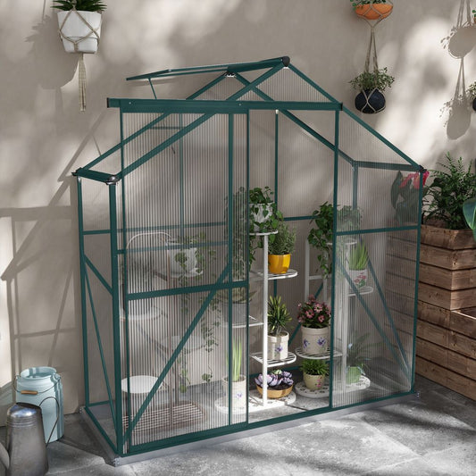 Outsunny 6x2.5ft Polycarbonate Greenhouse - Strong, Spacious, and Effortless Gardening