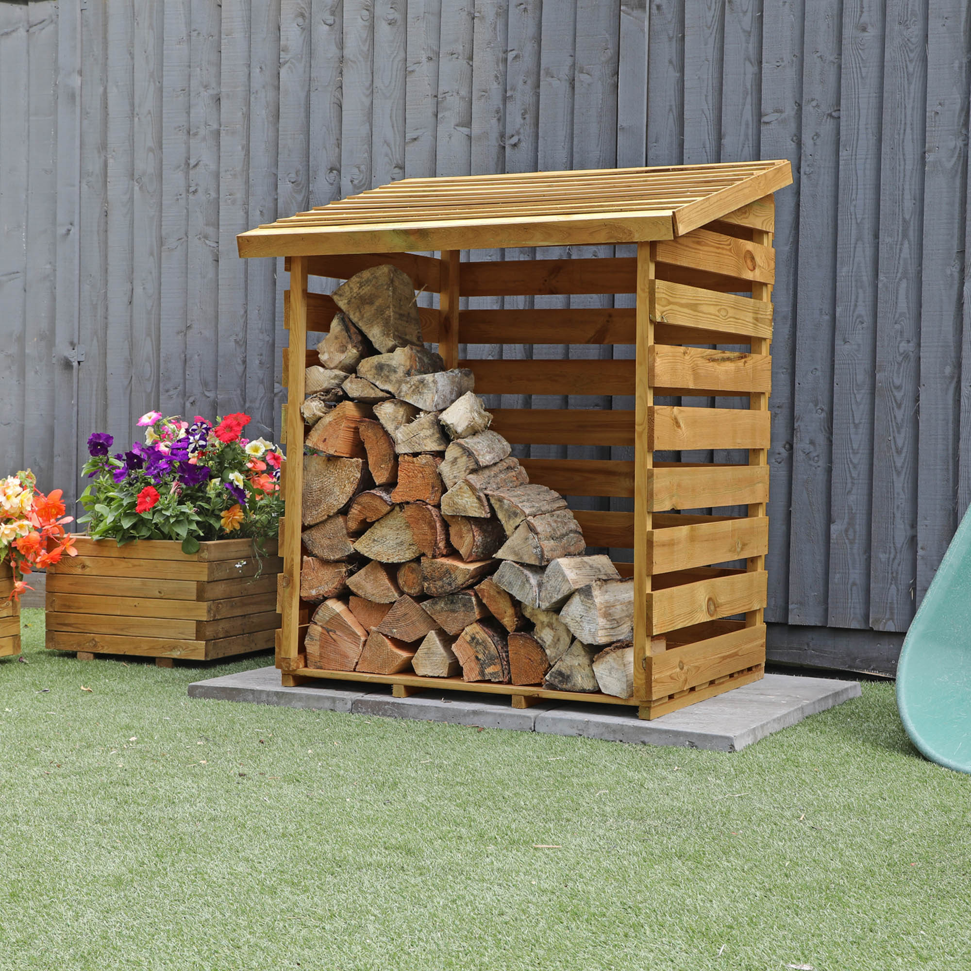Spanish. Log Store Log Stores and Firewood Stores - Taylors Garden Buildings