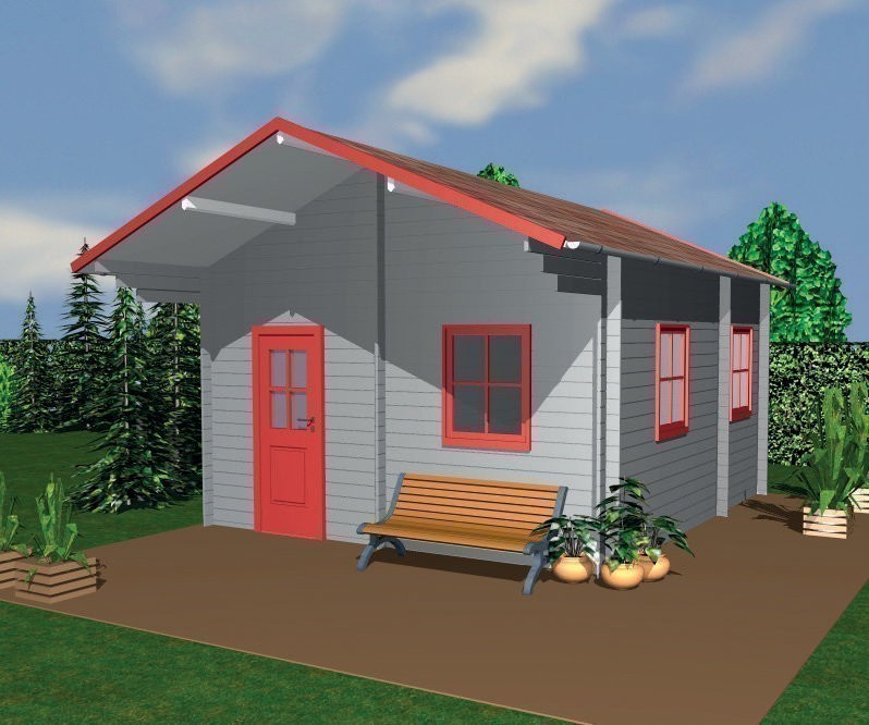 Zuluna Apex Roof Log Cabin - 45mm 3.8x4.2m