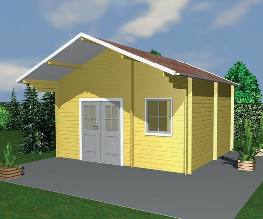 Zuluna Apex Roof Log Cabin - 45mm 4.2x3.8m