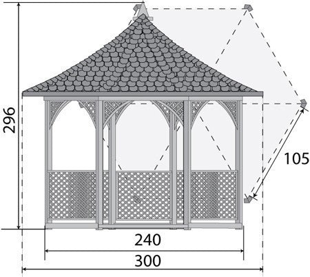 Jagram Vivaldi Gazebo - Medium (with trellis infills)