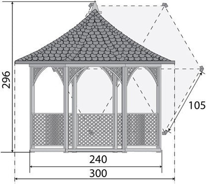 Jagram Vivaldi Gazebo - Medium (with trellis infills)