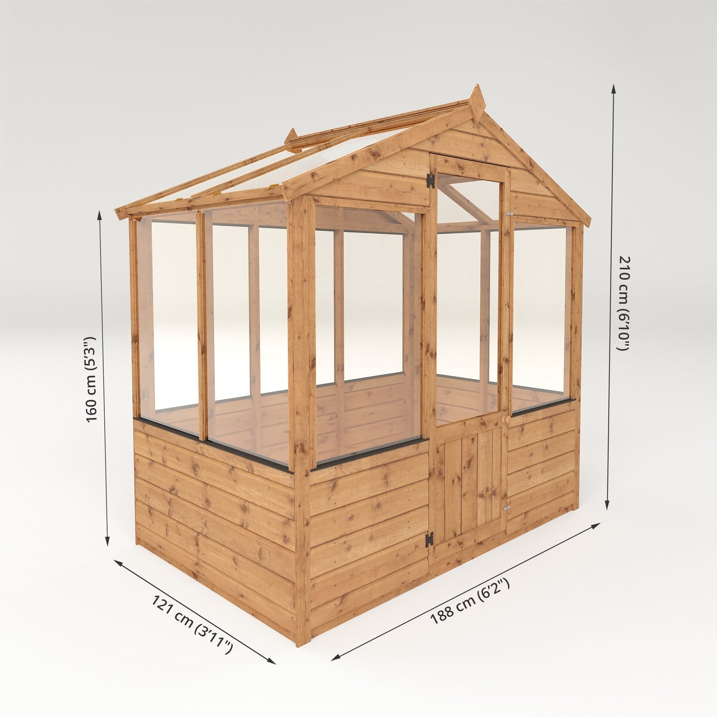 Evesham Wooden Greenhouse 6'x4'