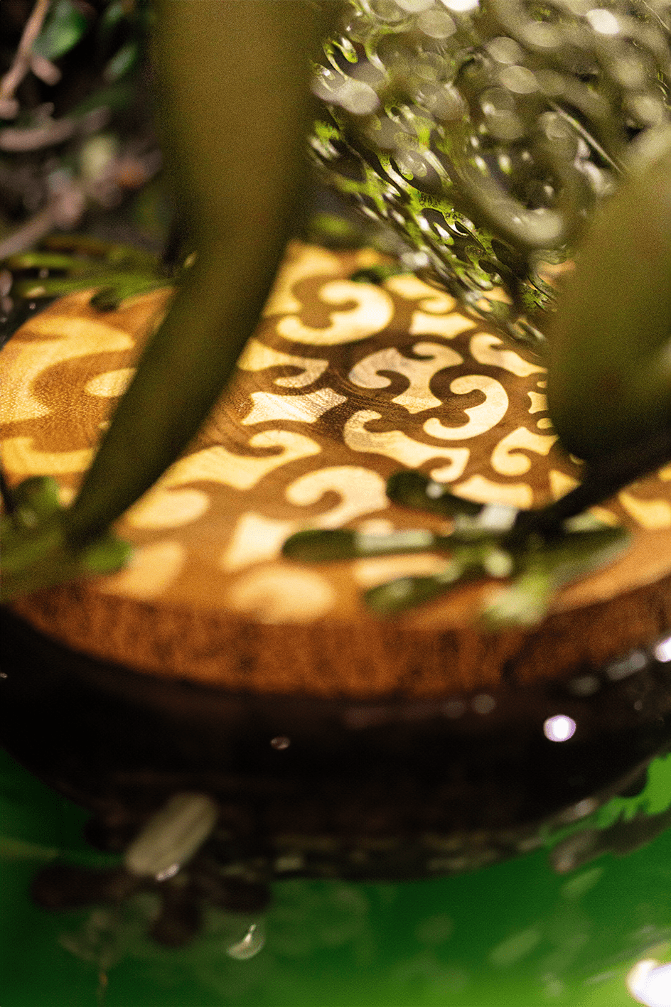 Solar Powered Light Up Frog Copper Bronze Effect Silhouette