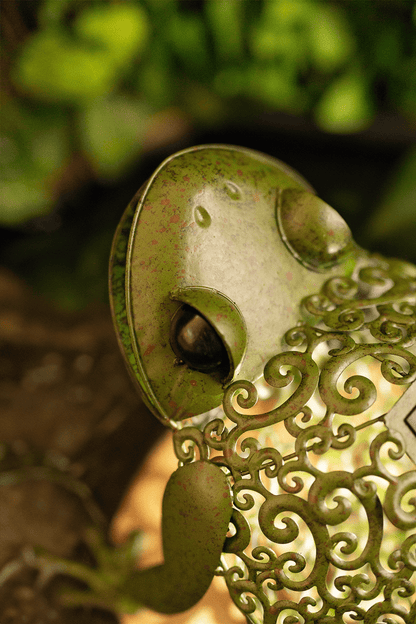 Solar Powered Light Up Frog Copper Bronze Effect Silhouette