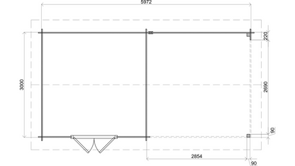 Lugarde Select - Sherwood Apex Roof Log Cabin 300x300cm with 300cm Canopy
