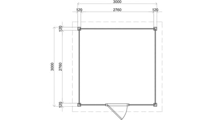 Lugarde Select - Kent Modern Log Cabin 300x300cm