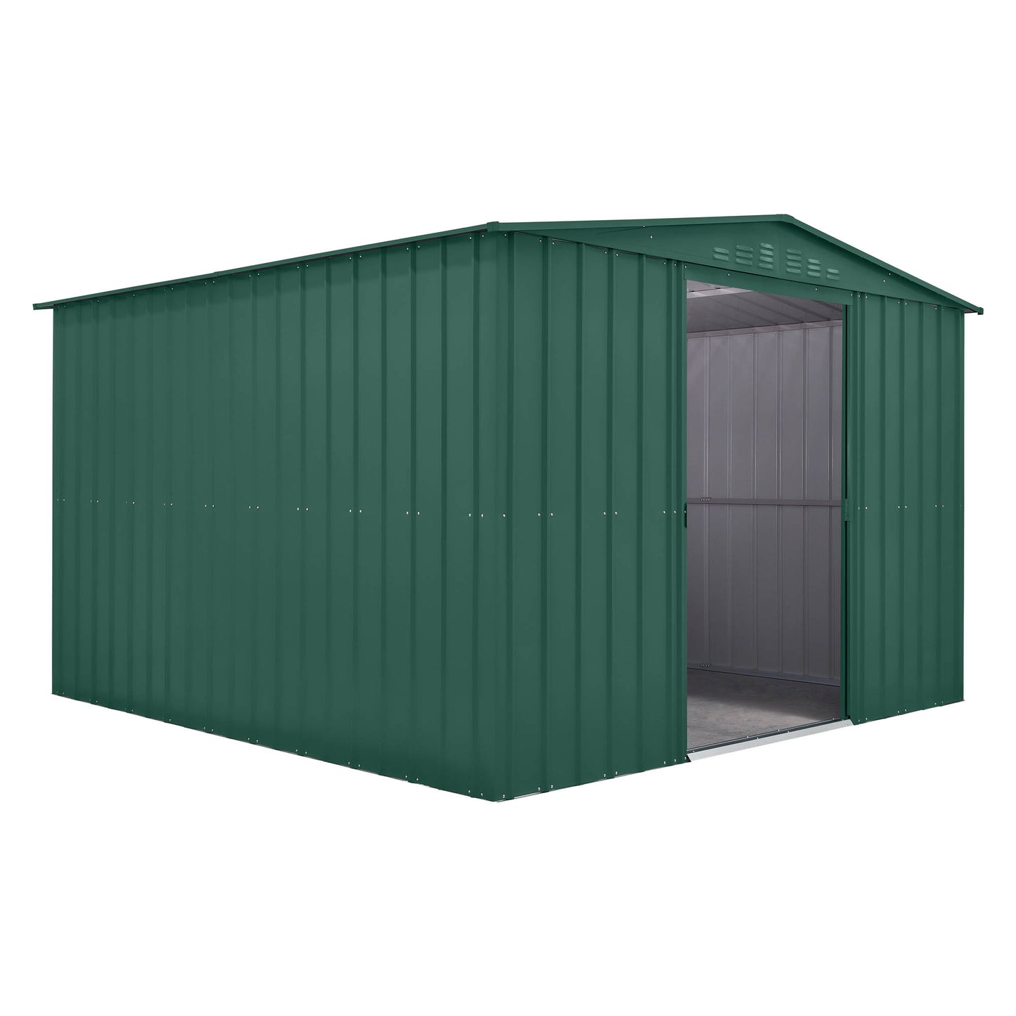 10 x 10 Globel Apex Metal Shed - Green or Grey