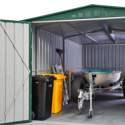 10 x 15 Globel Dual Door Workshop Garage - Green or Grey