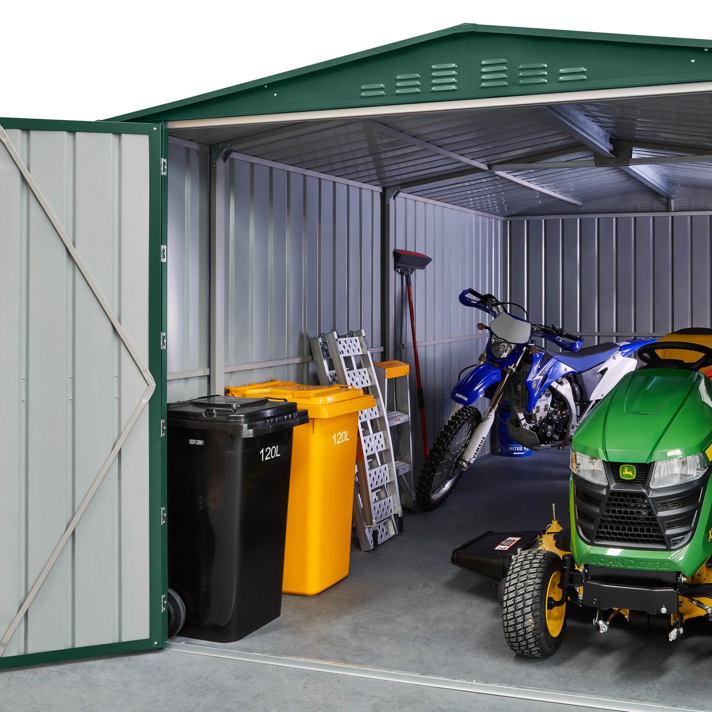 10 x 15 Globel Dual Door Workshop Garage - Green or Grey