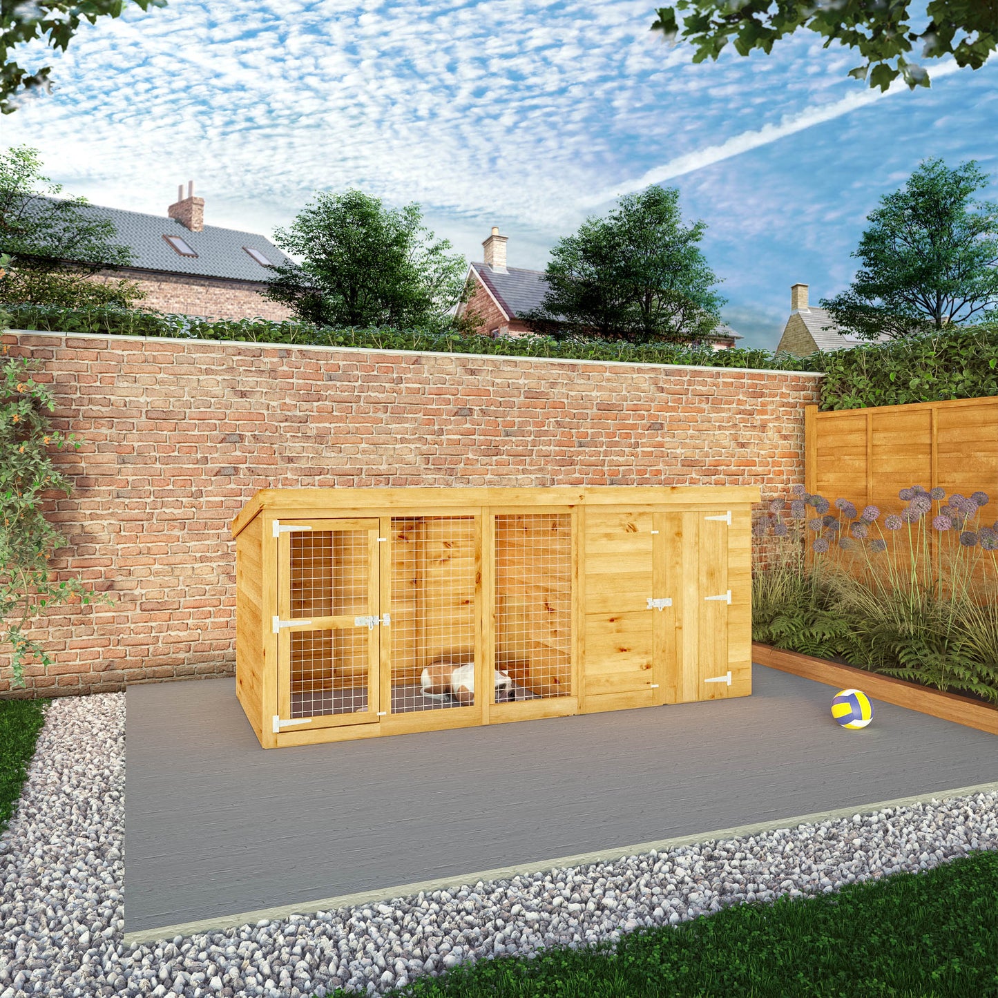 Mercia 10x4 Berkshire Dog Kennel and Run