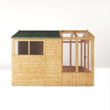 10 x 6 Woodsman Combi Greenhouse Shed - Glass