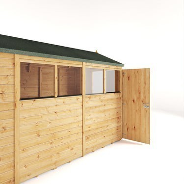 Mercia Premium Woodsman Shiplap Apex Shed 10'x6' - Glass Windows