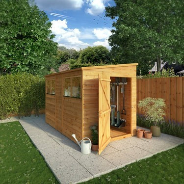 Mercia Premium Woodsman Shiplap Pent Shed 10'x6' - Styrene Windows