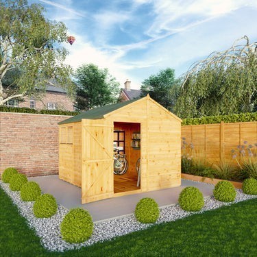 Mercia Premium Woodsman Shiplap Apex Shed 10'x8' - Styrene Windows