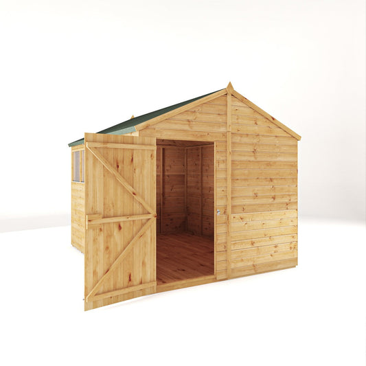 Mercia Premium Woodsman Shiplap Apex Shed 10'x8' - Styrene Windows