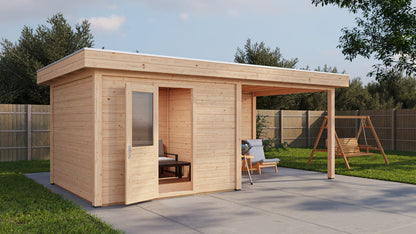 Lugarde Select - Cambridge Modern log Cabin 300x300cm with 300cm Canopy