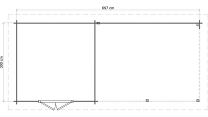 Lugarde Select - Bristol Flat Roof Log Cabin 300x300cm with 400cm Canopy
