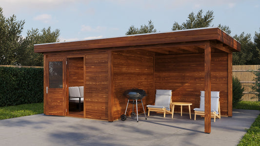 Lugarde Select - Cambridge Modern log Cabin 300x300cm with 300cm Canopy