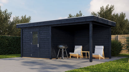 Lugarde Select - Cambridge Modern log Cabin 300x300cm with 300cm Canopy