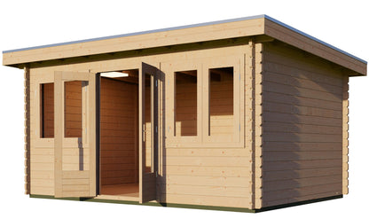 Pent 3m x 4.5m Log Cabin