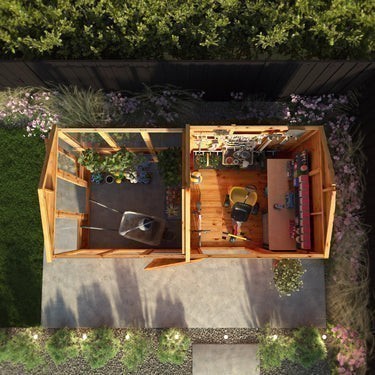 12 x 6 Woodsman Combi Greenhouse Shed - Glass