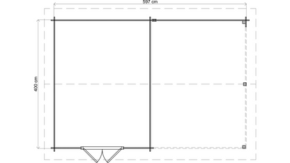 Lugarde Select - Clwyd Apex Roof Log Cabin 300x400cm with 300cm Canopy