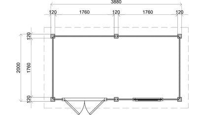 Lugarde Select - Aberdeen Modern Log Cabin 388x200cm
