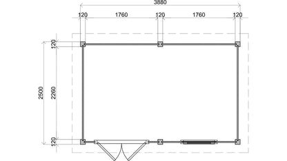 Lugarde Select - Luton Modern Log Cabin 388x250cm