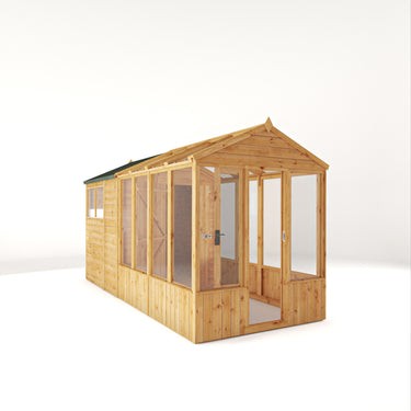 14 x 6 Woodsman Combi Greenhouse Shed - Glass
