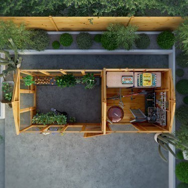 14 x 6 Woodsman Combi Greenhouse Shed - Glass