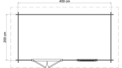 Lugarde Select - Stonehenge Flat Roof Log Cabin 400x200cm