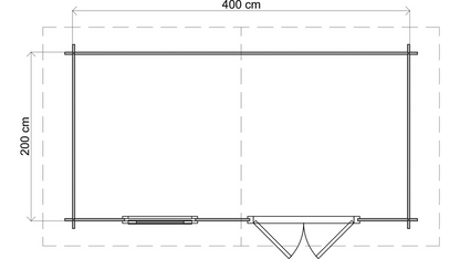 Lugarde Select - Northumberland Apex Roof Log Cabin 400x200cm