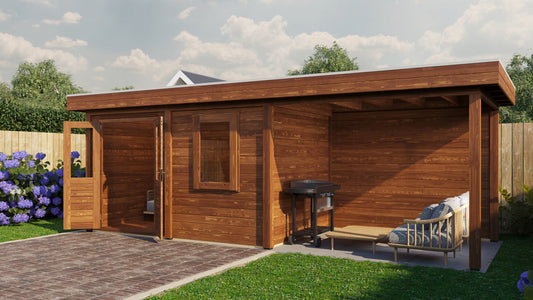 Lugarde Select - Dublin Modern log Cabin 388x250cm with 300cm Canopy