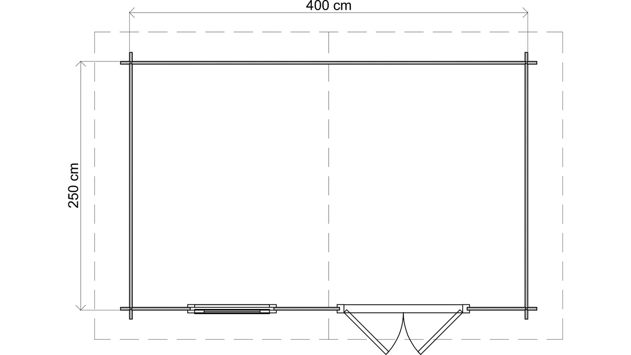 Lugarde Select - Epping Apex Roof Log Cabin 400x250cm