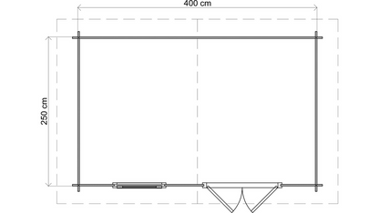 Lugarde Select - Epping Apex Roof Log Cabin 400x250cm