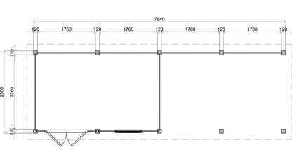 Lugarde Select - Belfast Modern log Cabin 388x250cm with 400cm Canopy