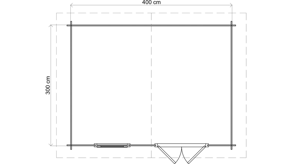 Lugarde Select - Avon Apex Roof Log Cabin 400x300cm