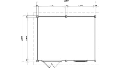 Lugarde Select - Cardiff Modern Log Cabin 388x300cm