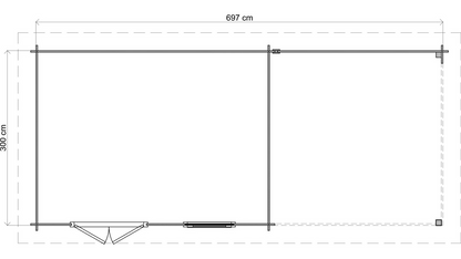 Lugarde Select - Firth Flat Roof Log Cabin 400x300cm with 300cm Canopy