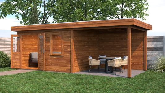 Lugarde Select - Newport Modern log Cabin 388x300cm with 300cm Canopy