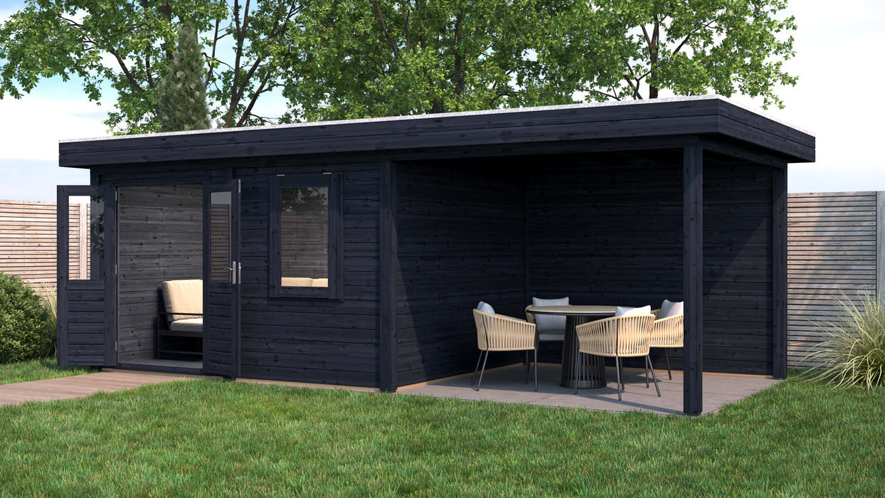Lugarde Select - Newport Modern log Cabin 388x300cm with 300cm Canopy